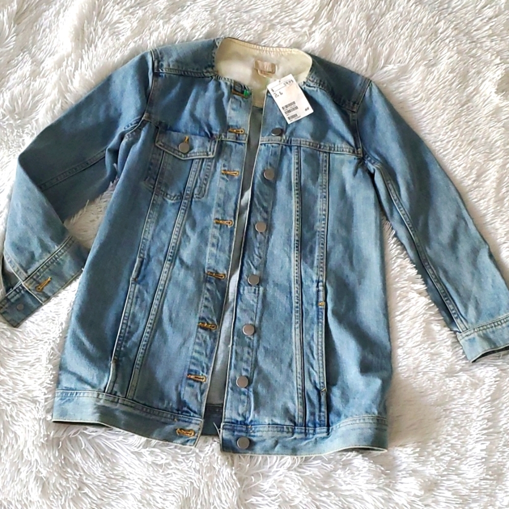 COLLARLESS  DENIM JACKET 2